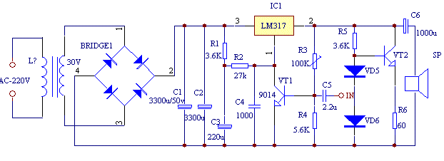 三端稳压LM317设计的<b>甲类</b><b>功放</b>