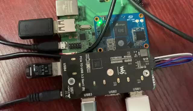 Bananapi BPI-CM4计算机模组PCIe 转USB3 Hub功能测试-树莓派底板 #嵌入式硬件 
